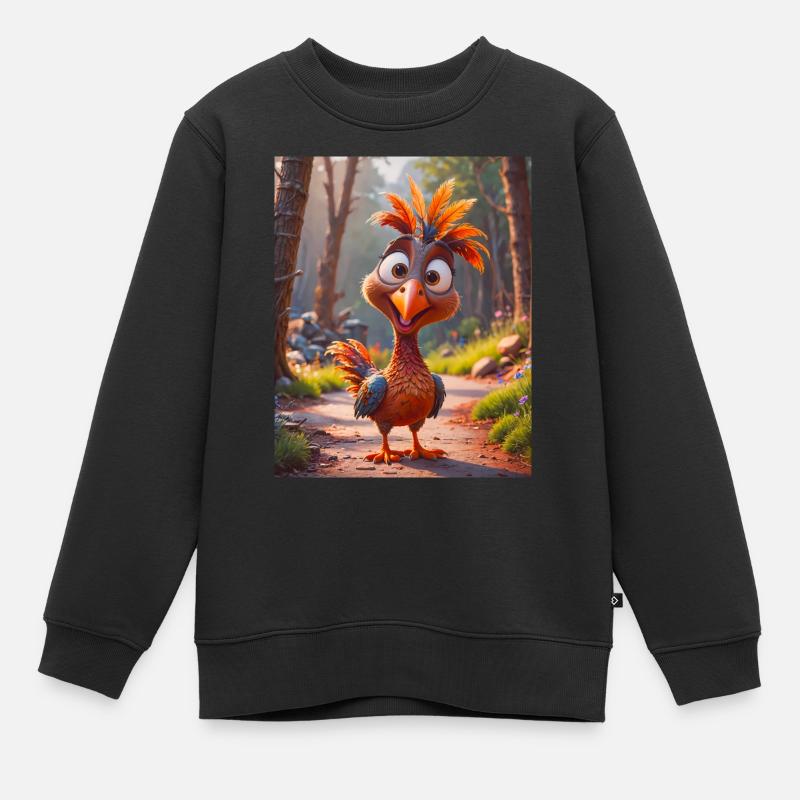 Animaux super mignons dans une forêt – écureuil roux - Sweat Premium enfant bio - noir