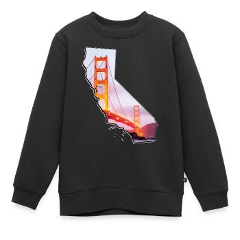 Golden Gate Bridge sur la carte de la Californie - Sweat Premium enfant bio - noir - Devant - AI Model Kid Female (0cm)
