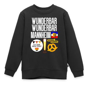 Mannheim - Kinder Premium Organic Sweatshirt - Schwarz - Vorne - AI Model Kid Female (0cm)