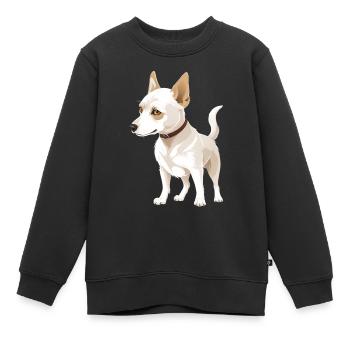 Chien mignon - Sweat Premium enfant bio - noir - Devant - AI Model Kid Female (0cm)