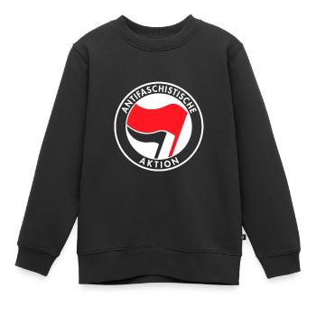 Action antifasciste - Sweat Premium enfant bio - noir - Devant - AI Model Kid Female (0cm)