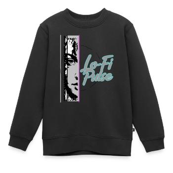 lofi2 - Kinder Premium Organic Sweatshirt - Schwarz - Vorne - AI Model Kid Female (0cm)