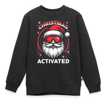 Christmas Mode Activated - Kinder Premium Organic Sweatshirt - Schwarz - Vorne - AI Model Kid Female (0cm)