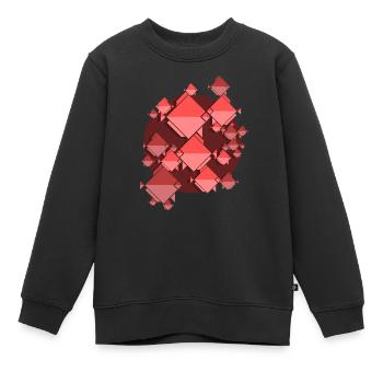 Essaim de poissons rouges - Sweat Premium enfant bio - noir - Devant - AI Model Kid Female (0cm)