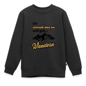 Je jette tout et je pars en randonnée - Sweat Premium enfant bio - noir - Devant - AI Model Kid Female (0cm)