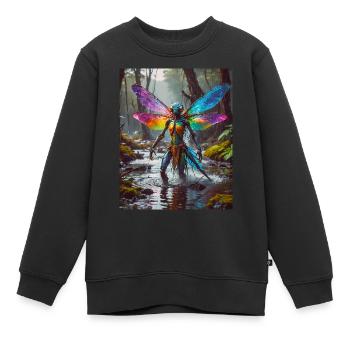 Monstre mutant mi-hommes mi-insecte sombre horreur - Sweat Premium enfant bio - noir - Devant - AI Model Kid Female (0cm)