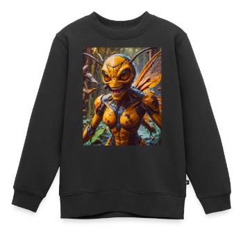 Monstre mutant mi-hommes mi-insecte sombre horreur - Sweat Premium enfant bio - noir - Devant - AI Model Kid Female (0cm)
