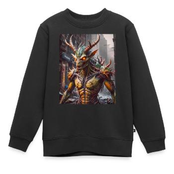 Mutant Monster halb Mensch halb Insekt Dark Horror - Kinder Premium Organic Sweatshirt - Schwarz - Vorne - AI Model Kid Female (0cm)