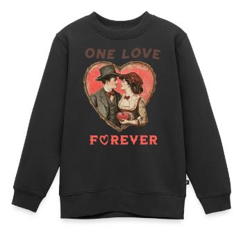 Ewige Liebe - Kinder Premium Organic Sweatshirt - Schwarz - Vorne - AI Model Kid Female (0cm)