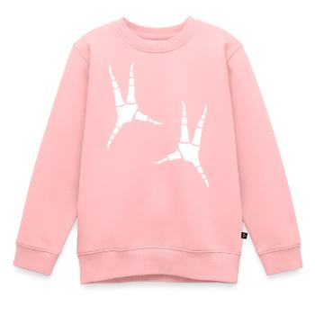 Papageien-Fußabdrücke - Kinder Premium Organic Sweatshirt - Rosa - Vorne - AI Model Kid Female (0cm)