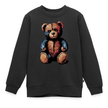 Teddy Kuscheltier Teddybär - Kinder Premium Organic Sweatshirt - Schwarz - Vorne - AI Model Kid Female (0cm)