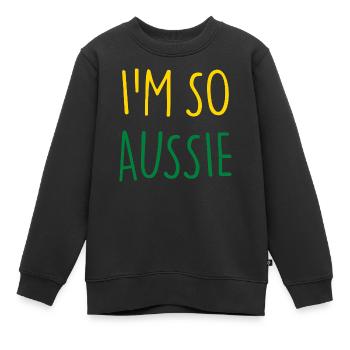 I'M SO AUSSIE Australisch Australien - Kinder Premium Organic Sweatshirt - Schwarz - Vorne - AI Model Kid Female (0cm)