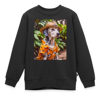 Dalmatien Chemise hawaïenne vacances - Sweat Premium enfant bio - noir - Devant - AI Model Kid Female (0cm)