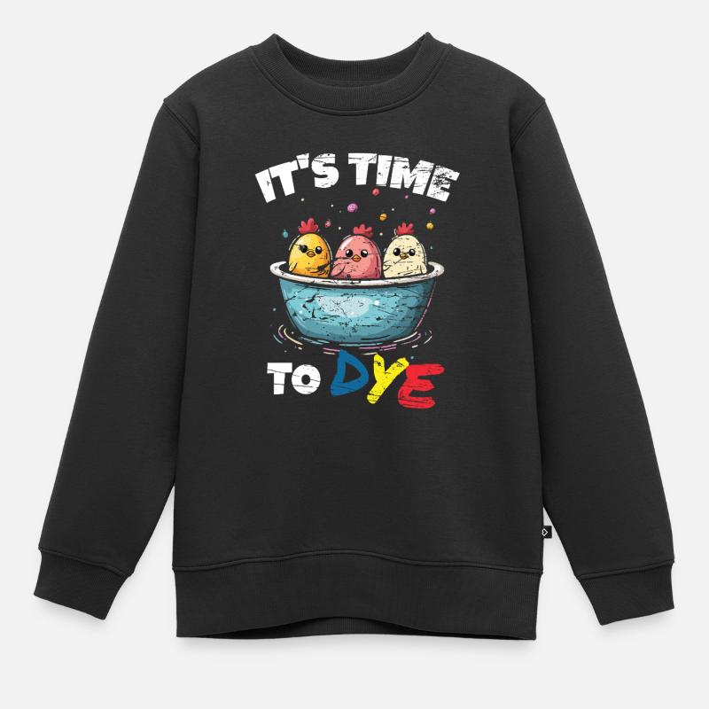 Funny Egg Dyeing Colors For Easter Artists - Kids Premium Organic Sweatshirt - black