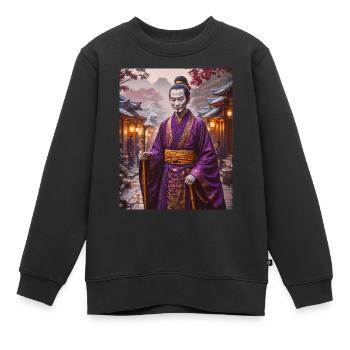 Nurarihyon Rätselhafter Yokai-Anführer in dunklen Gewändern - Kinder Premium Organic Sweatshirt - Schwarz - Vorne - AI Model Kid Female (0cm)
