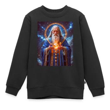 Rod, slawischer Gott der Schöpfung und des Schicksals - Kinder Premium Organic Sweatshirt - Schwarz - Vorne - AI Model Kid Female (0cm)