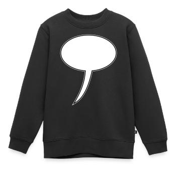 Conception de bulle de dialogue longue - Sweat Premium enfant bio - noir - Devant - AI Model Kid Female (0cm)
