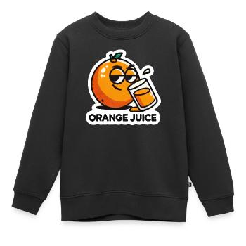 « Jus d’orange » Boisson aux agrumes de dessin animé amusant - Sweat Premium enfant bio - noir - Devant - AI Model Kid Female (0cm)