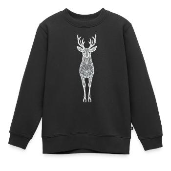 Silhouette d’animal géométrique - Sweat Premium enfant bio - noir - Devant - AI Model Kid Female (0cm)