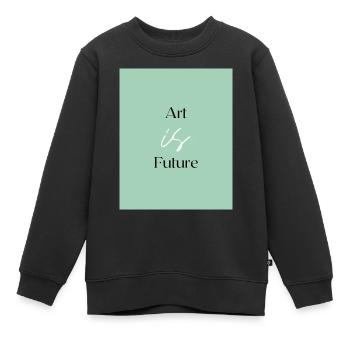 L’art est l’avenir - Sweat Premium enfant bio - noir - Devant - AI Model Kid Female (0cm)