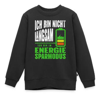 Je ne suis pas LENT, je suis en FAIBLE PUISSANCE - Sweat Premium enfant bio - noir - Devant - AI Model Kid Female (0cm)