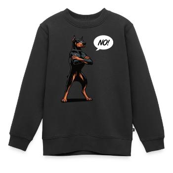 No Doberman Doberman Owner Doberman Holder - Kids Premium Organic Sweatshirt - black - Front - AI Model Kid Female (0cm)