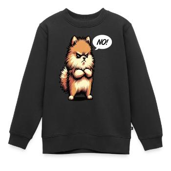 Pas de Spitz nain de Poméranie Spitz Nain Porte-Spitz - Sweat Premium enfant bio - noir - Devant - AI Model Kid Female (0cm)