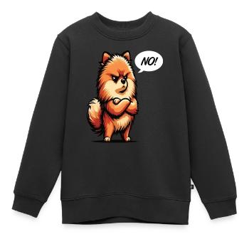 Pas de Spitz nain de Poméranie Spitz Nain Porte-Spitz - Sweat Premium enfant bio - noir - Devant - AI Model Kid Female (0cm)
