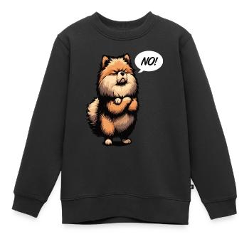 Pas de Spitz nain de Poméranie Spitz Nain Porte-Spitz - Sweat Premium enfant bio - noir - Devant - AI Model Kid Female (0cm)