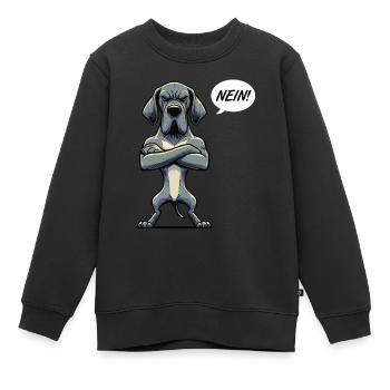 Nein Deutsche Dogge Doggen Doggenbesitzer - Kinder Premium Organic Sweatshirt - Schwarz - Vorne - AI Model Kid Female (0cm)