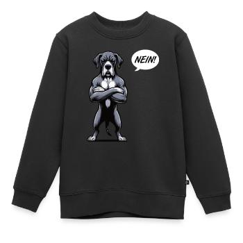 Nein Deutsche Dogge Doggen Doggenbesitzer - Kinder Premium Organic Sweatshirt - Schwarz - Vorne - AI Model Kid Female (0cm)