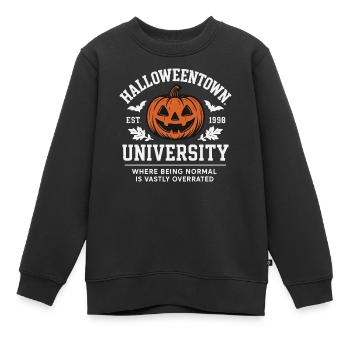 Halloweentown University - Halloween Design Motiv - Kinder Premium Organic Sweatshirt - Schwarz - Vorne - AI Model Kid Female (0cm)