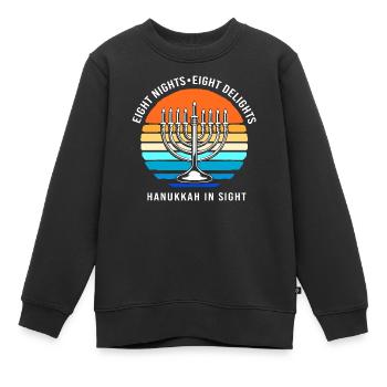 Chanukkah Hanukkah Hanukah - Kinder Premium Organic Sweatshirt - Schwarz - Vorne - AI Model Kid Female (0cm)
