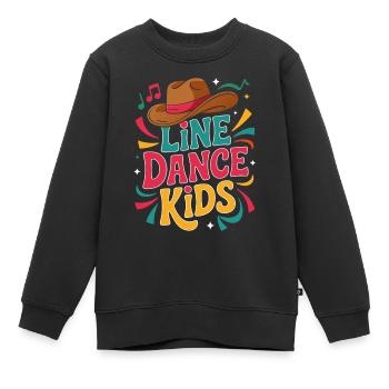 Line Dance Kids Logo - Kinder Premium Organic Sweatshirt - Schwarz - Vorne - AI Model Kid Female (0cm)