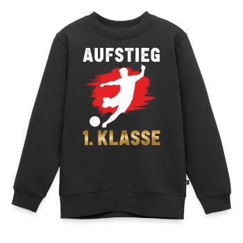 Promotion 1st Grade Back to School Football Red - Kids Premium Organic Sweatshirt - black - Front - AI Model Kid Female (0cm)