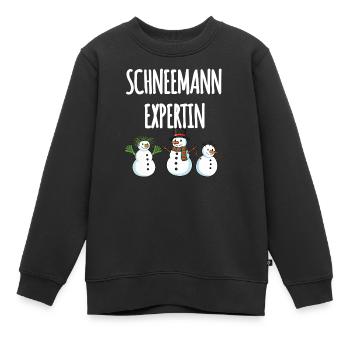 Schneemann Expertin - Kinder Premium Organic Sweatshirt - Schwarz - Vorne - AI Model Kid Female (0cm)