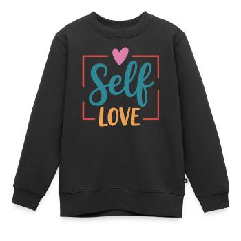 L’amour de soi - Sweat Premium enfant bio - noir - Devant - AI Model Kid Female (0cm)