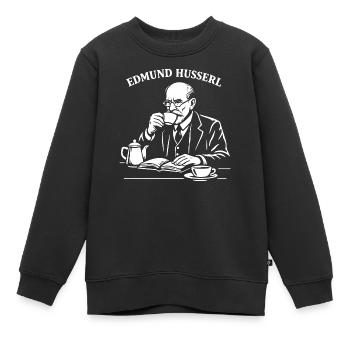 Étude du café Husserl - Sweat Premium enfant bio - noir - Devant - AI Model Kid Female (0cm)