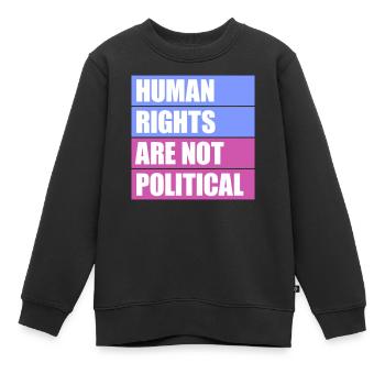 Les droits de l’homme ne sont pas politiques Logo Menschenrechte - Sweat Premium enfant bio - noir - Devant - AI Model Kid Female (0cm)