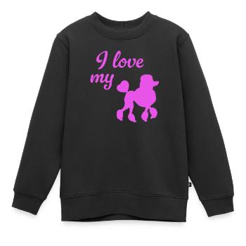 Caniche Pink Dogs Bello Walk Love Dog Propriétaire Fan - Sweat Premium enfant bio - noir - Devant - AI Model Kid Female (0cm)