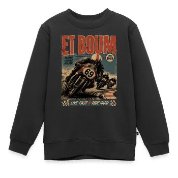 UND ZACK - Kinder Premium Organic Sweatshirt - Schwarz - Vorne - AI Model Kid Female (0cm)