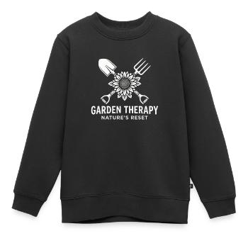 Garten Therapie Sonnenblume - Kinder Premium Organic Sweatshirt - Schwarz - Vorne - AI Model Kid Female (0cm)