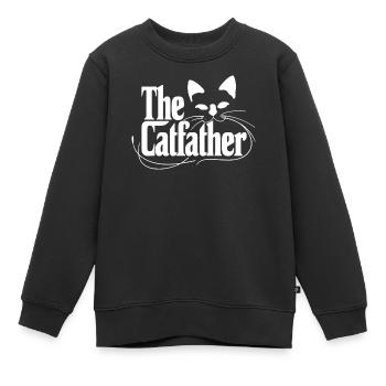 Katzenpapa Logo Parodie Godfather Pate - Kinder Premium Organic Sweatshirt - Schwarz - Vorne - AI Model Kid Female (0cm)