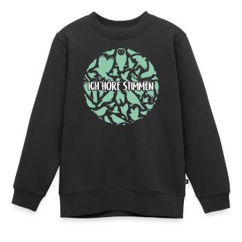 Vogelsilhouetten Vogelstimmen - Kinder Premium Organic Sweatshirt - Schwarz - Vorne - AI Model Kid Female (0cm)