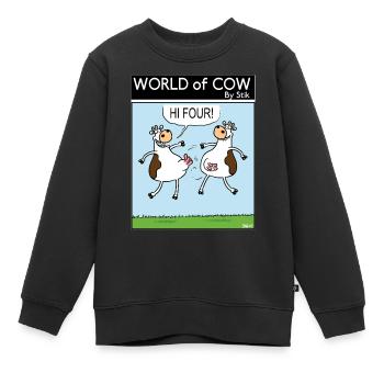 HALLO VIER! - Kinder Premium Organic Sweatshirt - Schwarz - Vorne - AI Model Kid Female (0cm)