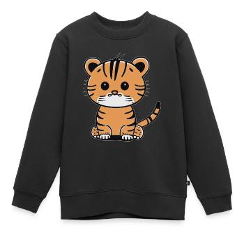 Cute Little Tiger Baby - Kinder Premium Organic Sweatshirt - Schwarz - Vorne - AI Model Kid Female (0cm)