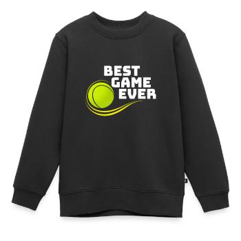 Tennis, meilleur jeu, sport de balle, raquettes - Sweat Premium enfant bio - noir - Devant - AI Model Kid Female (0cm)