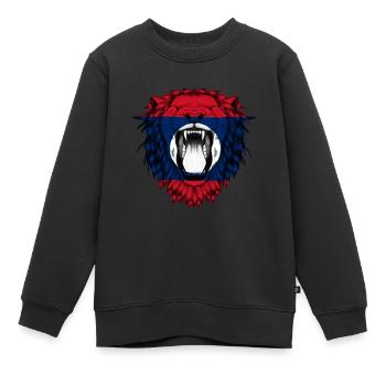 Laos - Kinder Premium Organic Sweatshirt - Schwarz - Vorne - AI Model Kid Female (0cm)