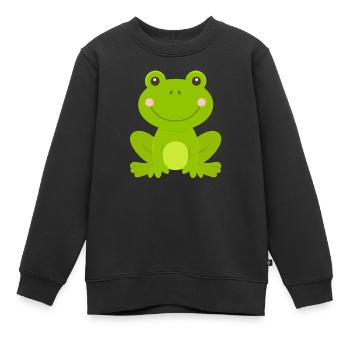 Grenouille - Sweat Premium enfant bio - noir - Devant - AI Model Kid Female (0cm)