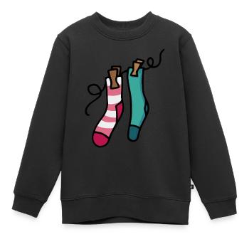 Chaussettes colorées Paire de chaussettes colorées Idée cadeau - Sweat Premium enfant bio - noir - Devant - AI Model Kid Female (0cm)
